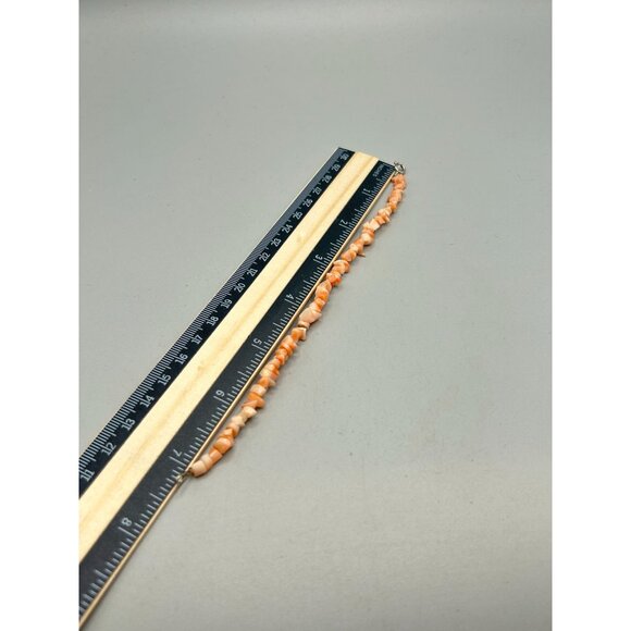 Vintage Salmon Coral Chips Bracelet Single Strand Peach Orange Bracelet - Picture 5 of 5